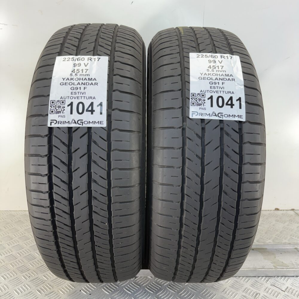 Pneumatici Usati 225 60 R17 99V Yokohama Geolandar G91 F 78% Estive | Gomme Usate | PrimaGomme.it Pneumatici Usati 225 60 R17 99V Yokohama Geolandar G91 F 78% Estive