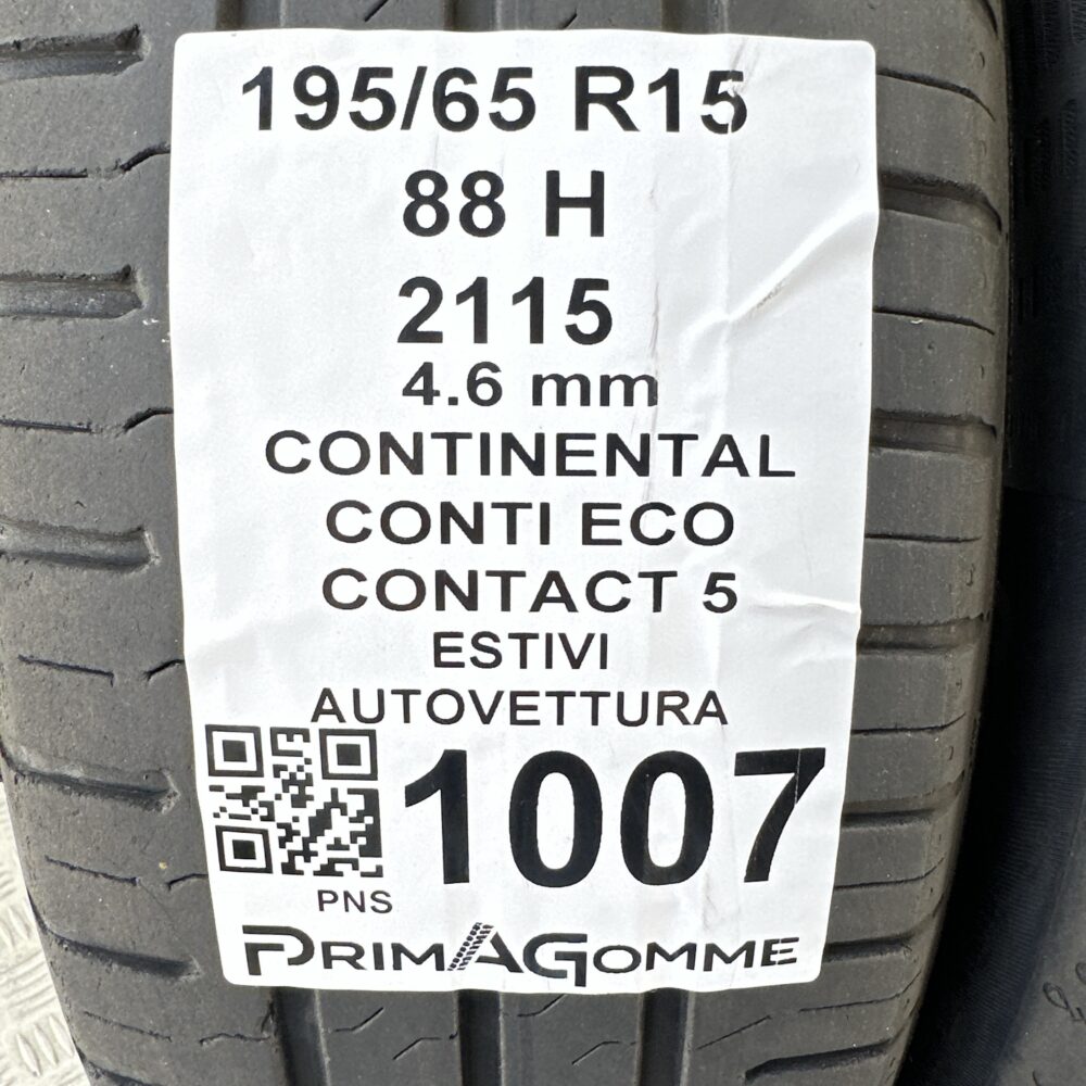 Gomme Usate 195 65 R15 88H Continental Conti Eco Contact 5 Estive | Gomme Usate | PrimaGomme.it Gomme Usate 195 65 R15 88H Continental Conti Eco Contact 5 Estive - immagine 3