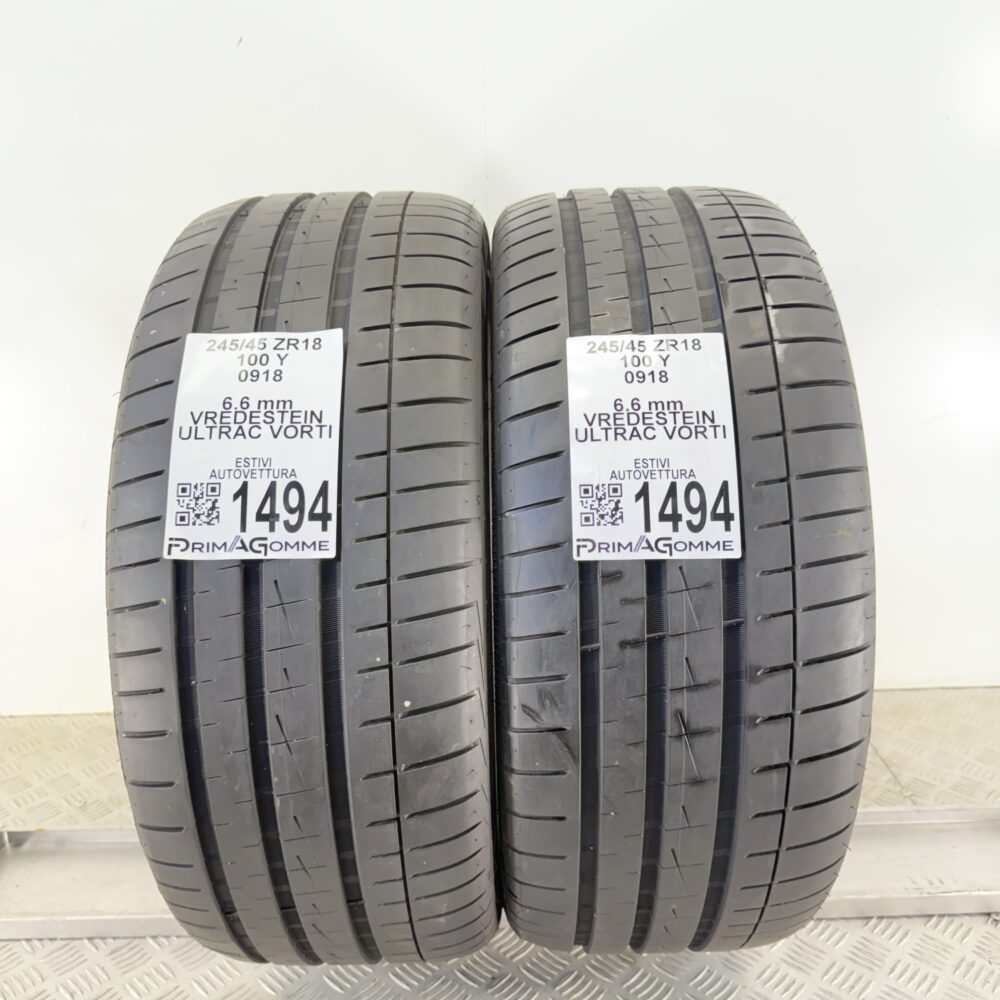 Gomme Usate 245 45 ZR18 100Y Vredestein Ultrac Vorti 94% Estive | Gomme Usate | PrimaGomme.it Gomme Usate 245 45 ZR18 100Y Vredestein Ultrac Vorti 94% Estive