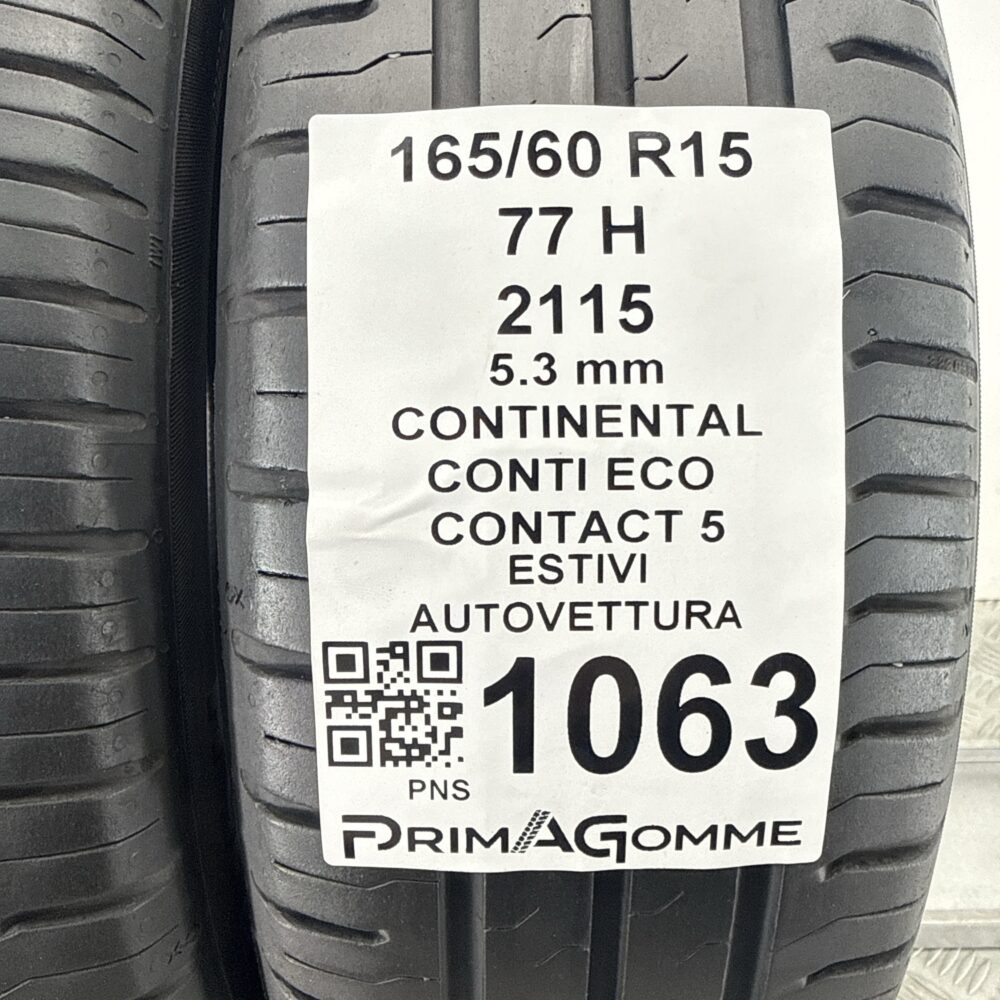 Gomme Usate 165 60 R15 77H Continental Conti Eco Contact 5 76% Estive | Gomme Usate | PrimaGomme.it Gomme Usate 165 60 R15 77H Continental Conti Eco Contact 5 76% Estive - immagine 3