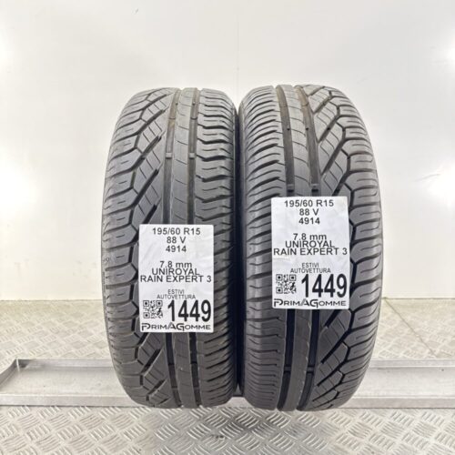 Gomme Usate 195 60 R15 88V Uniroyal Rain Expert 3 99% Estive