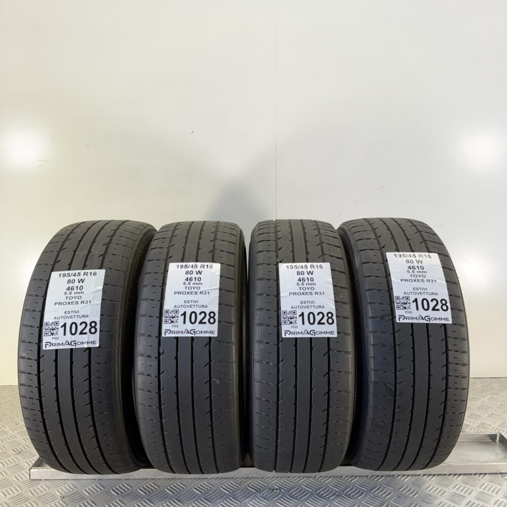 Gomme Usate 195 45 R16 80W Toyo Proxes R31 78% Estive | Gomme Usate | PrimaGomme.it Gomme Usate 195 45 R16 80W Toyo Proxes R31 78% Estive