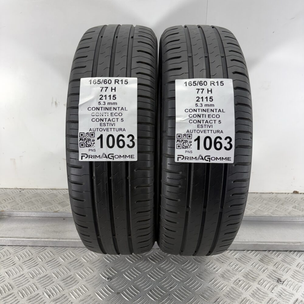 Gomme Usate 165 60 R15 77H Continental Conti Eco Contact 5 76% Estive | Gomme Usate | PrimaGomme.it Gomme Usate 165 60 R15 77H Continental Conti Eco Contact 5 76% Estive