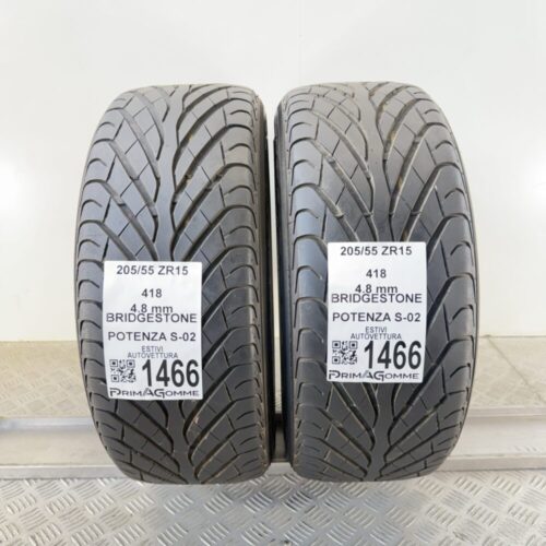 Gomme Usate 205 55 ZR15 418 Bridgestone Potenza S-02 Estive