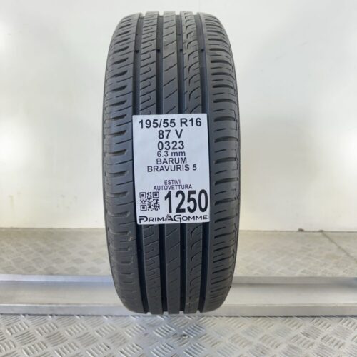 Pneumatico Usato 195 55 R16 87V BARUM Bravuris 5 90% Estivo