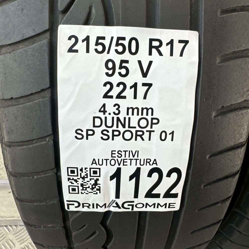 Gomme Usate 215 50 R17 95V Dunlop SP Sport 01 Estive | Gomme Usate | PrimaGomme.it Gomme Usate 215 50 R17 95V Dunlop SP Sport 01 Estive - immagine 3