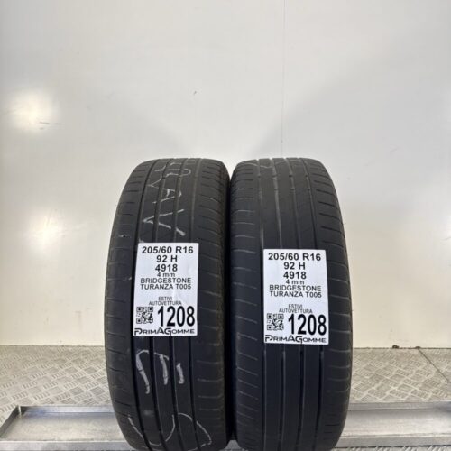 Gomme Usate 205 60 R16 92H Bridgestone Turanza T005 Estive