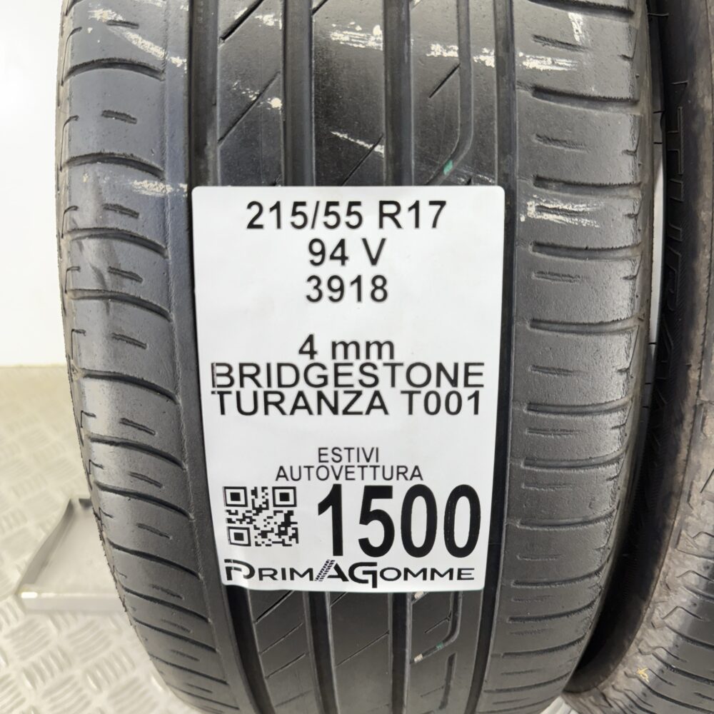 Gomme Usate 215 55 R17 94V Bridgestone Turanza T001 Estive | Gomme Usate | PrimaGomme.it Gomme Usate 215 55 R17 94V Bridgestone Turanza T001 Estive - immagine 3