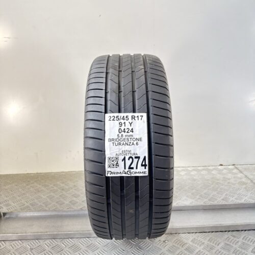 Pneumatico Usato 225 45 R17 91Y Bridgestone Turanza 6 83% Estivo
