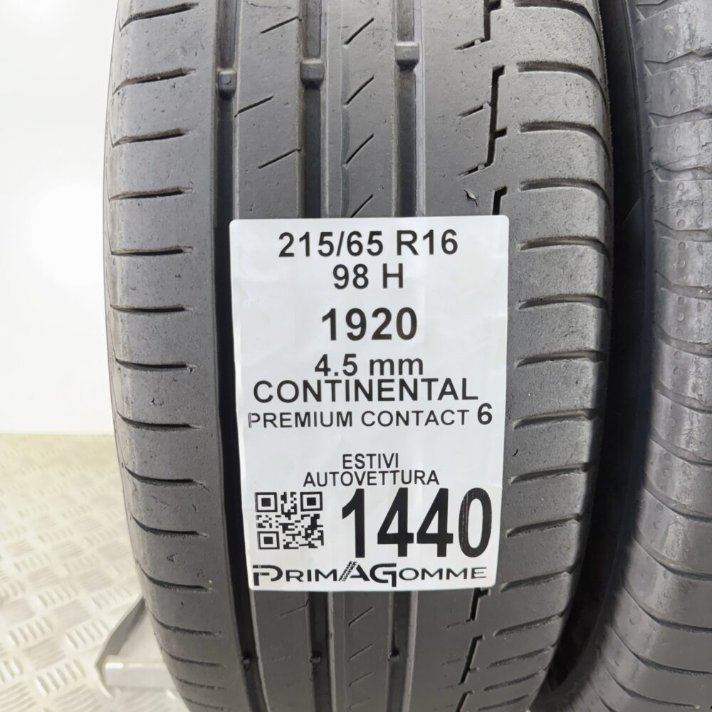 Gomme Usate 215 65 R16 98H Continental Premium Contact 6 Estive | Gomme Usate | PrimaGomme.it Gomme Usate 215 65 R16 98H Continental Premium Contact 6 Estive - immagine 3