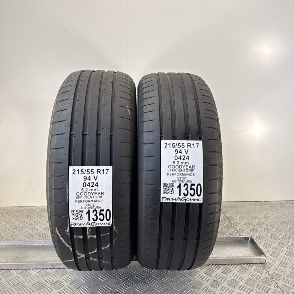 Gomme Usate 215 55 R17 94V Goodyear EfficientGrip Performance 74% Estive | Gomme Usate | PrimaGomme.it Gomme Usate 215 55 R17 94V Goodyear EfficientGrip Performance 74% Estive