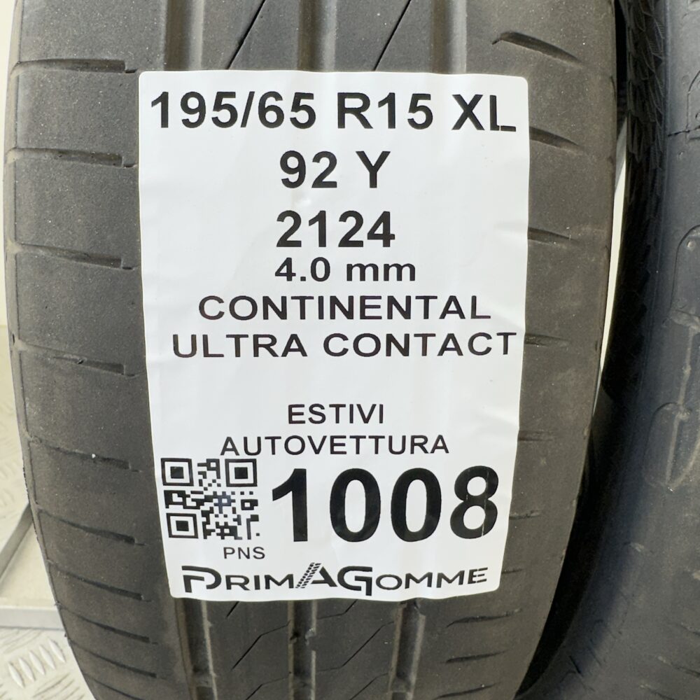 Gomme Usate 195 65 R15 XL 92Y Continental Ultra Contact Estive | Gomme Usate | PrimaGomme.it Gomme Usate 195 65 R15 XL 92Y Continental Ultra Contact Estive - immagine 6