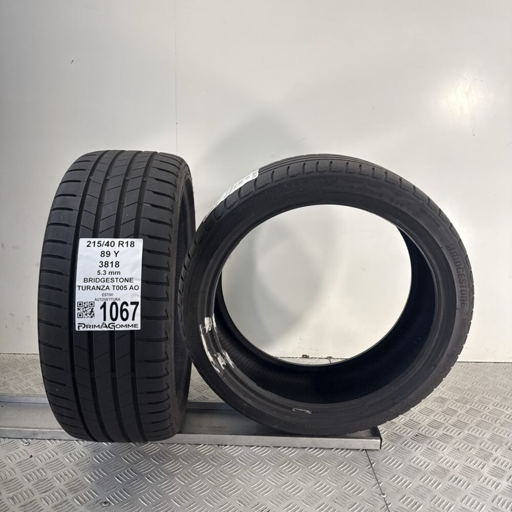 Gomme Usate 215 40 R18 89Y Bridgestone Turanza T005 AO 76% Estive | Gomme Usate | PrimaGomme.it Gomme Usate 215 40 R18 89Y Bridgestone Turanza T005 AO 76% Estive - immagine 4