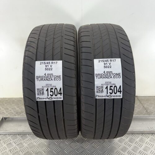 Gomme Usate 215 45 R17 91V Bridgestone Turanza Eco Estive