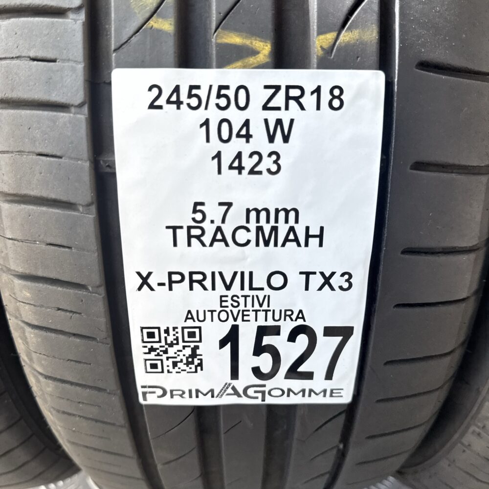 Gomme Usate 245 50 ZR18 104W Tracmah X-Privilo TX3 81% Estive | Gomme Usate | PrimaGomme.it Gomme Usate 245 50 ZR18 104W Tracmah X-Privilo TX3 81% Estive - immagine 3