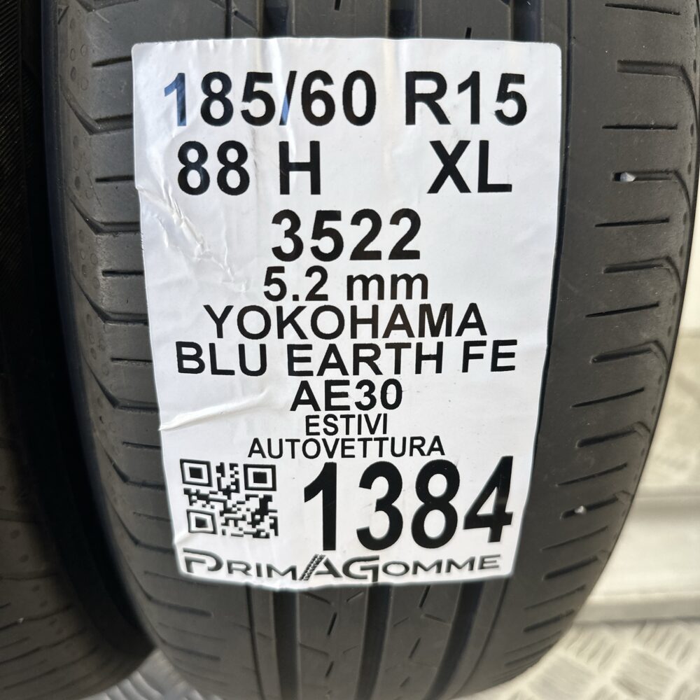 Gomme Usate 185 60 R15 88H Yokohama Blu Earth FE 75% Estive | Gomme Usate | PrimaGomme.it Gomme Usate 185 60 R15 88H Yokohama Blu Earth FE 75% Estive - immagine 2