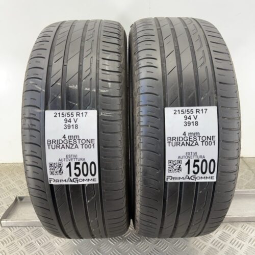 Gomme Usate 215 55 R17 94V Bridgestone Turanza T001 Estive