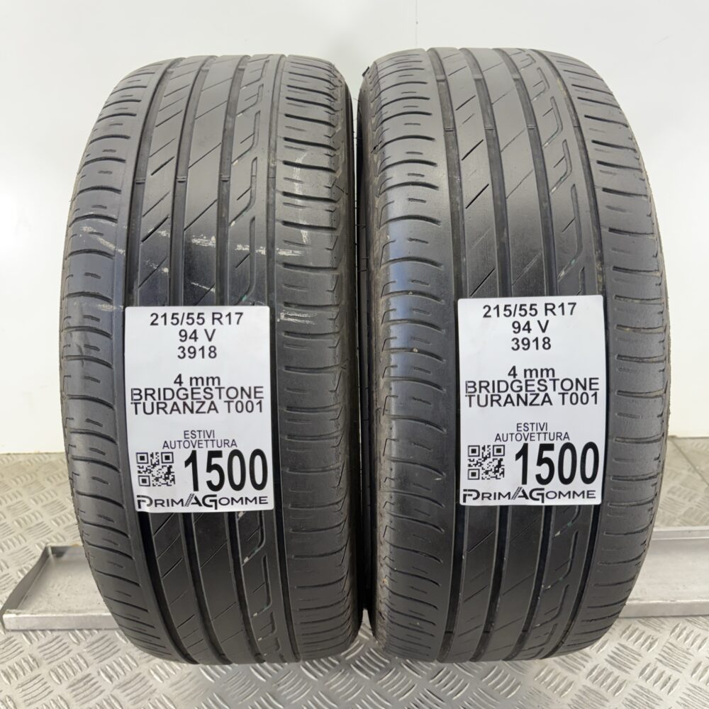 Gomme Usate 215 55 R17 94V Bridgestone Turanza T001 Estive | Gomme Usate | PrimaGomme.it Gomme Usate 215 55 R17 94V Bridgestone Turanza T001 Estive