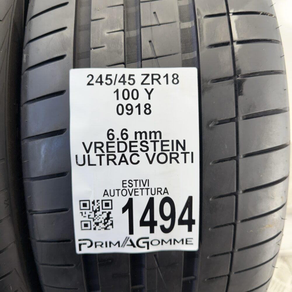 Gomme Usate 245 45 ZR18 100Y Vredestein Ultrac Vorti 94% Estive | Gomme Usate | PrimaGomme.it Gomme Usate 245 45 ZR18 100Y Vredestein Ultrac Vorti 94% Estive - immagine 3