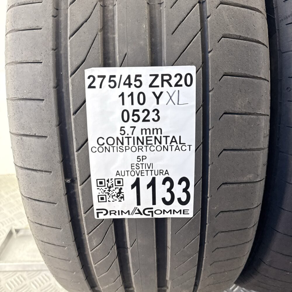 Gomme Usate 275 45 XR20 XL 110Y Continental ContiSportContact 81% Estive | Gomme Usate | PrimaGomme.it Gomme Usate 275 45 XR20 XL 110Y Continental ContiSportContact 81% Estive - immagine 3