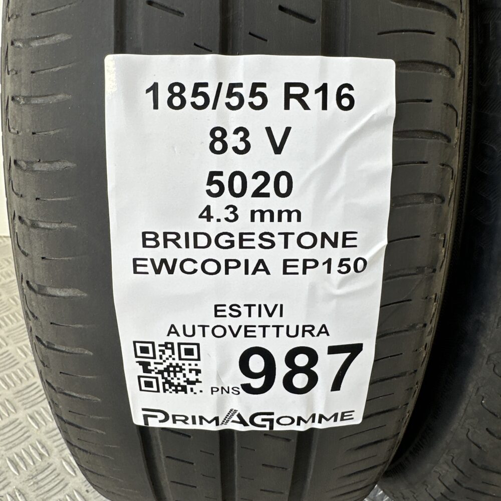 Gomme Usate 185 55 R16 83V Bridgestone Ecopia EP150 Estive | Gomme Usate | PrimaGomme.it Gomme Usate 185 55 R16 83V Bridgestone Ecopia EP150 Estive - immagine 3