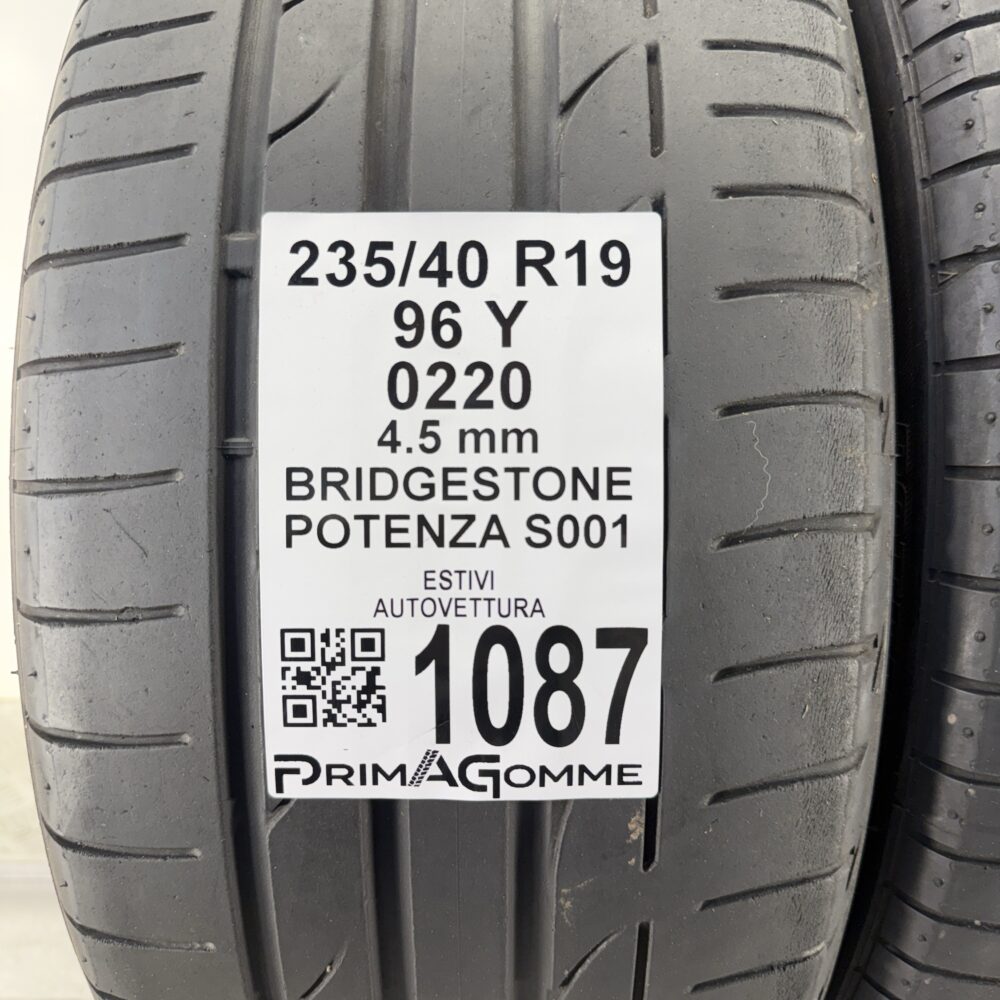 Gomme Usate 235 40 R19 96Y Bridgestone Potenza S001 Estive | Gomme Usate | PrimaGomme.it Gomme Usate 235 40 R19 96Y Bridgestone Potenza S001 Estive - immagine 3