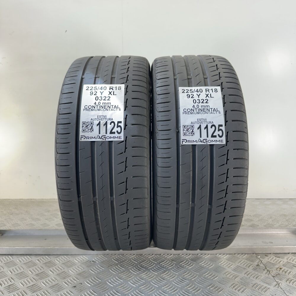 Gomme Usate 225 40 R18 XL 92Y Continental PremiumContact 6 Estive | Gomme Usate | PrimaGomme.it Gomme Usate 225 40 R18 XL 92Y Continental PremiumContact 6 Estive