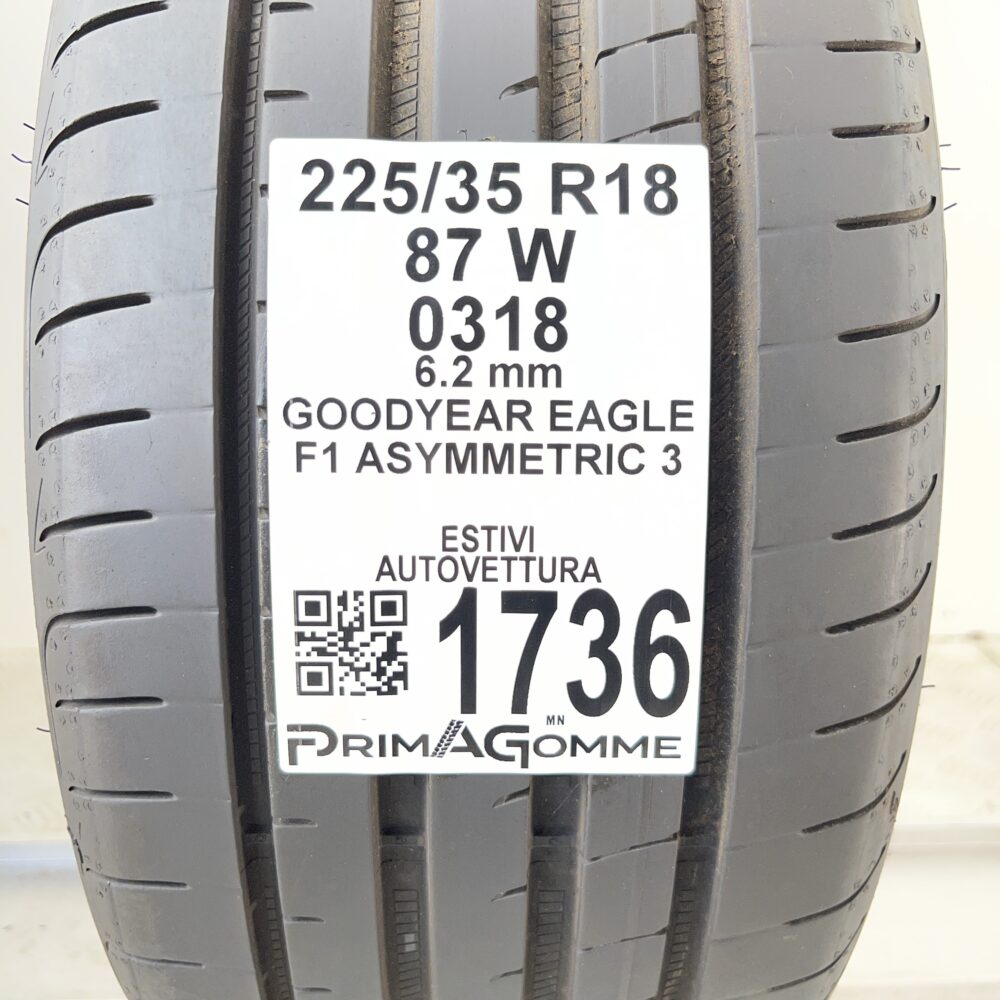 Pneumatico Usato 225 35 R18 87W Goodyear Eagle F1 Asymmetric 3 89% Estivo | Gomme Usate | PrimaGomme.it Pneumatico usato 225 35 R18 Goodyear Eagle F1 Asymmetric 3 - foto 6
