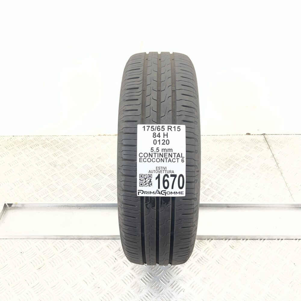Pneumatico Usato 175 65 R15 84H Continental Ecocontact 6 78% Estivo | Gomme Usate | PrimaGomme.it Pneumatico Usato 175 65 R15 84H Continental Ecocontact 6 78% Estivo