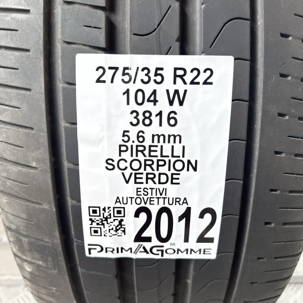 Pneumatico Usato 275 35 R22 104W Pirelli Scorpion Verde 80% Estivo | Gomme Usate | PrimaGomme.it Pneumatico usato 275 35 R22 Pirelli Scorpion Verde - foto 9