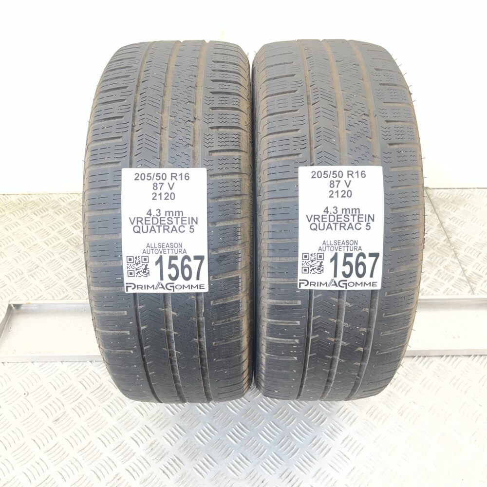 Gomme Usate 205 50 R16 87V Vredestein Quatrac 5 Estive | Gomme Usate | PrimaGomme.it Gomme Usate 205 50 R16 87V Vredestein Quatrac 5 Estive