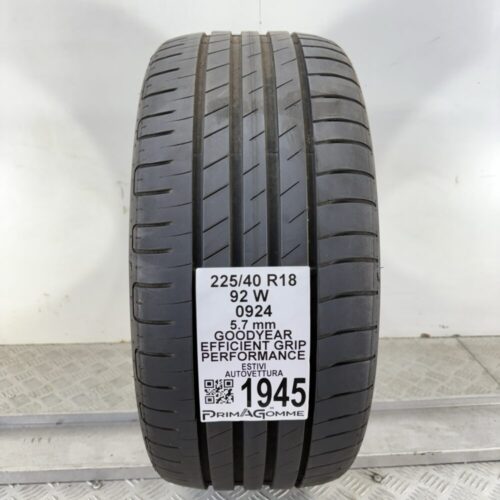 Pneumatico Usato 225 40 R18 92W Goodyear Efficient Grip Performance 81% Estivo