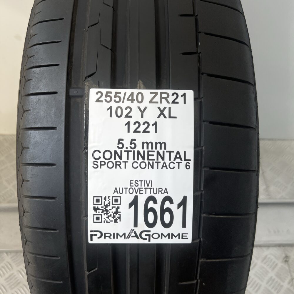 Gomma Usata 255 40 ZR21 102Y XL Continental Sport Contact 6 79% Estiva | Gomme Usate | PrimaGomme.it Gomma Usata 255 40 ZR21 102Y XL Continental Sport Contact 6 79% Estiva - immagine 2