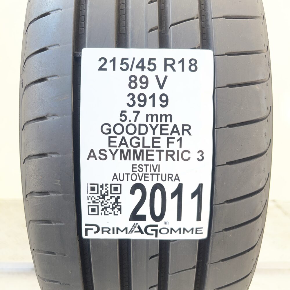 Pneumatico Usato 215 45 R18 89V GOODYEAR EAGLE F1 ASYMMETRIC 3 81% Estivo | Gomme Usate | PrimaGomme.it Pneumatico usato 215 45 R18 GOODYEAR EAGLE F1 ASYMMETRIC 3 - foto 7