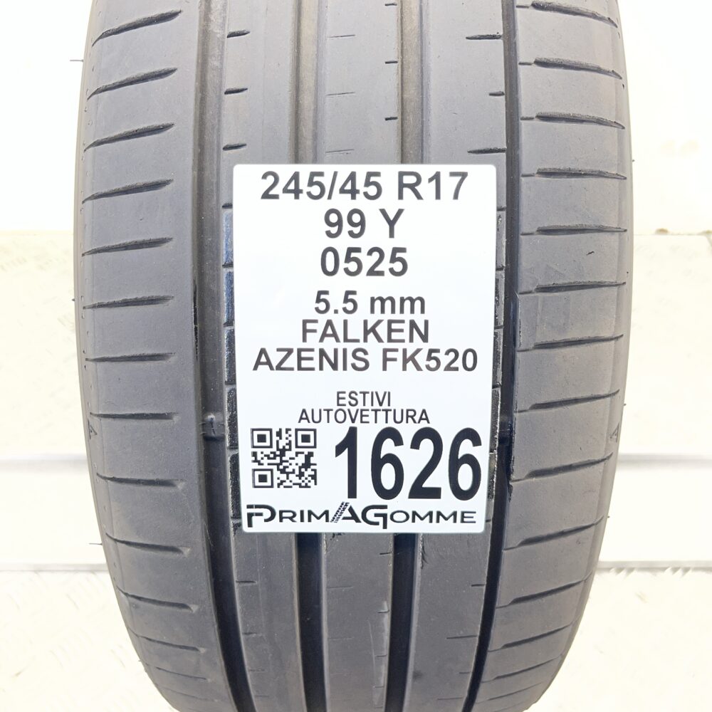 Gomma Usata 245 45 R17 99Y Falken Azenis FK520 78% Estiva | Gomme Usate | PrimaGomme.it Gomma Usata 245 45 R17 99Y Falken Azenis FK520 78% Estiva - immagine 2