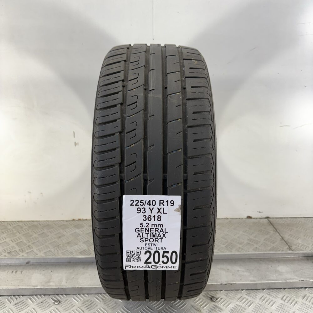 Pneumatico Usato 225 40 R19 XL 93Y General Altimax Sport 74% Estivo | Gomme Usate | PrimaGomme.it Pneumatico usato 225 40 R19 General Altimax Sport - foto 7