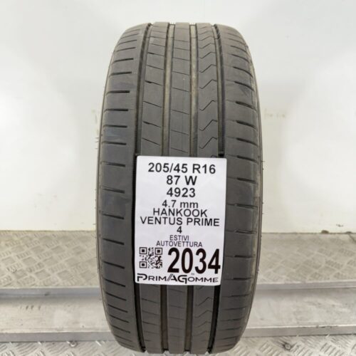 Pneumatico Usato 205 45 R16 87W Hankook Ventus Prime 4 Estivo