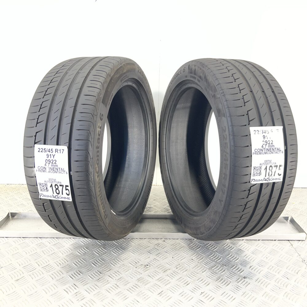 Pneumatici Usati 225 45 R17 91Y CONTINENTAL PremiumContact 6 Estive | Gomme Usate | PrimaGomme.it Pneumatici usati 225 45 R17 CONTINENTAL PremiumContact 6