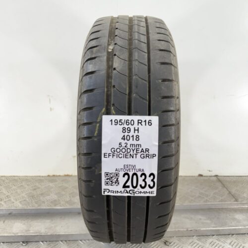 Pneumatico Usato 195 60 R16 89H Goodyear Efficient Grip 74% Estivo