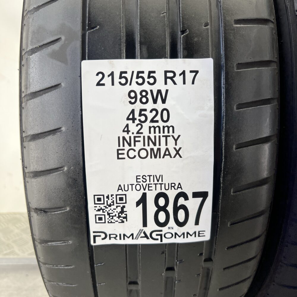Pneumatici Usati 215 55 R17 98W INFINITY ECOMAX Estive | Gomme Usate | PrimaGomme.it Pneumatici usati 215 55 R17 INFINITY ECOMAX - foto 8