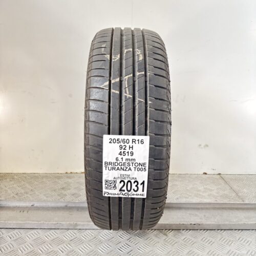 Pneumatico Usato 205 60 R16 92H Bridgestone Turanza T005 87% Estivo