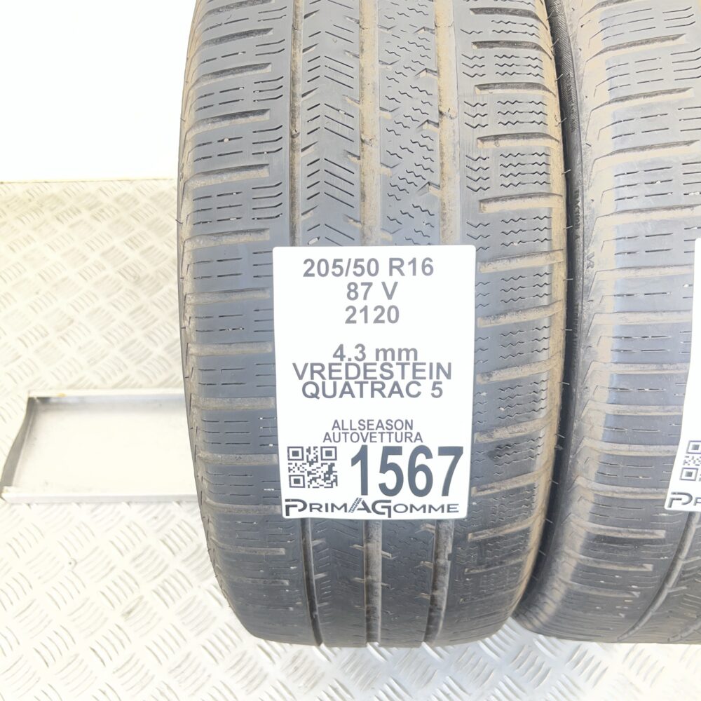Gomme Usate 205 50 R16 87V Vredestein Quatrac 5 Estive | Gomme Usate | PrimaGomme.it Gomme Usate 205 50 R16 87V Vredestein Quatrac 5 Estive - immagine 9