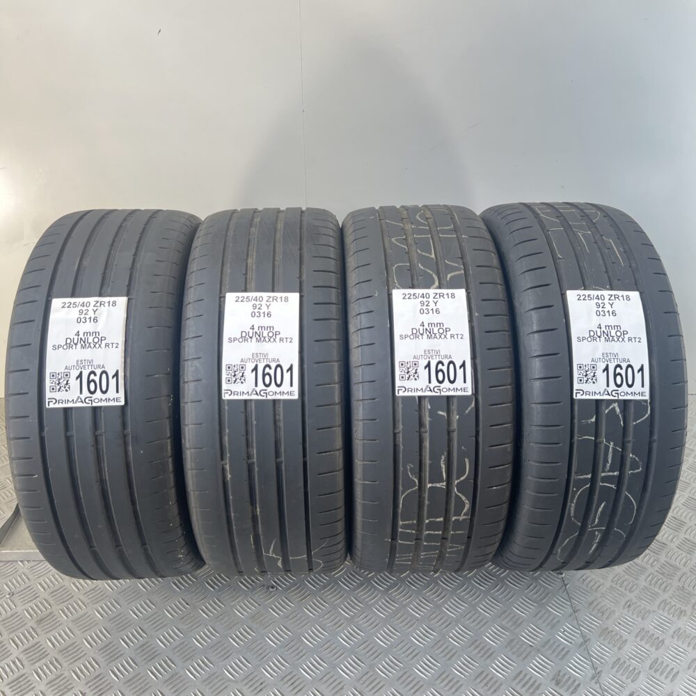 Gomme Usate 225 40 ZR18 92Y Dunlop Sport Maxx RT2 Estive | Gomme Usate | PrimaGomme.it Gomme Usate 225 40 ZR18 92Y Dunlop Sport Maxx RT2 Estive