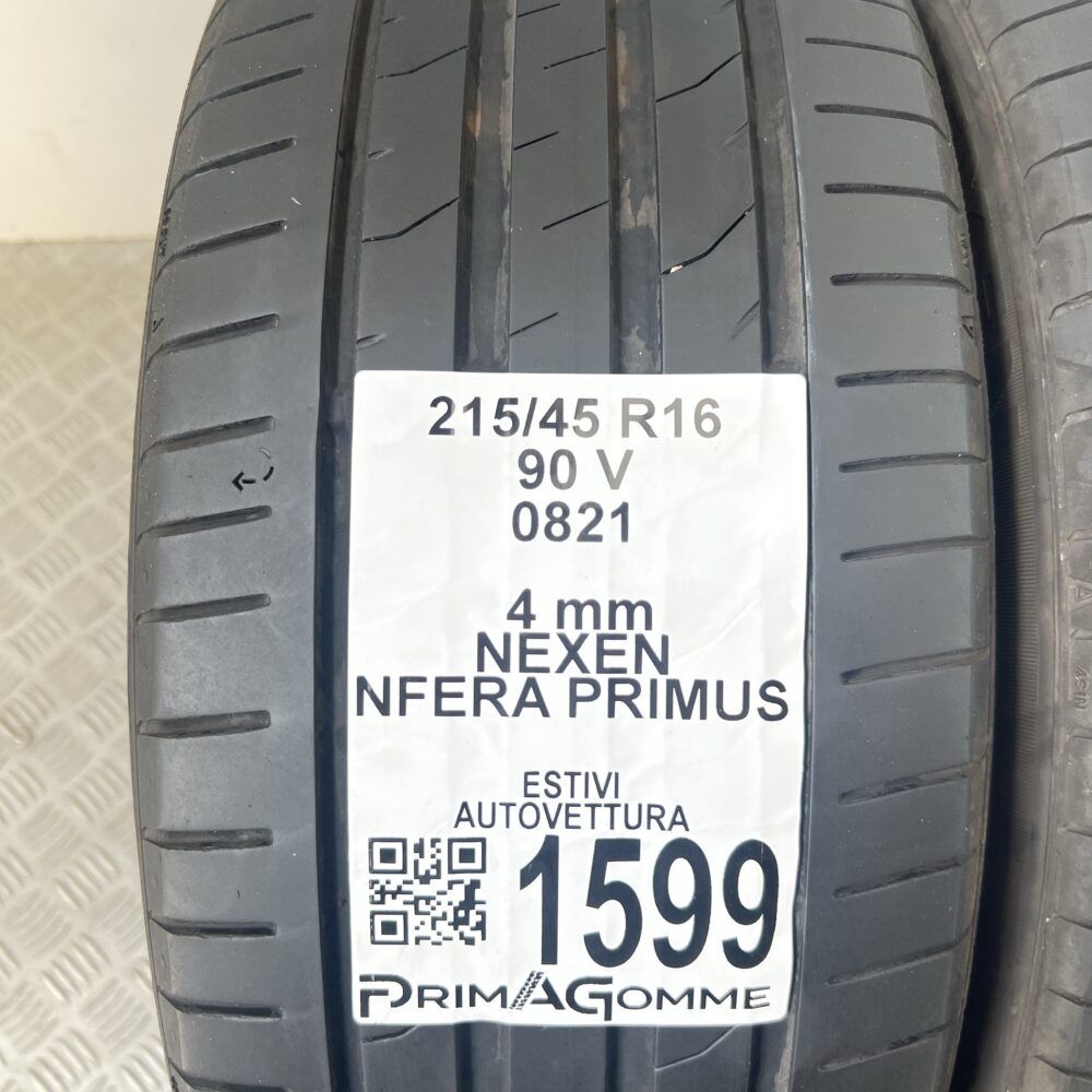 Gomme Usate 215 45 R16 90V Nexen NFERA PRIMUS Estive | Gomme Usate | PrimaGomme.it Gomme Usate 215 45 R16 90V Nexen NFERA PRIMUS Estive - immagine 2
