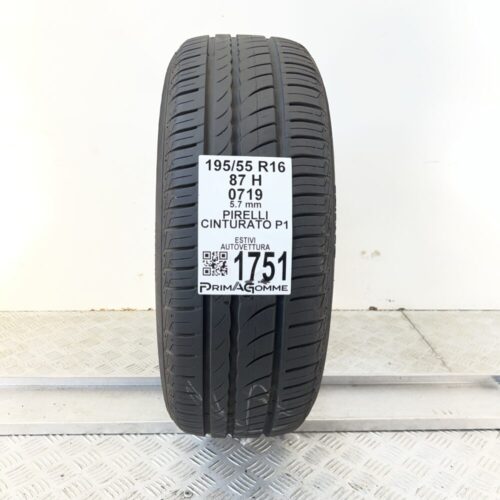 Pneumatico Usato 195 55 R16 87H Pirelli Cinturato P1 81% Estivo