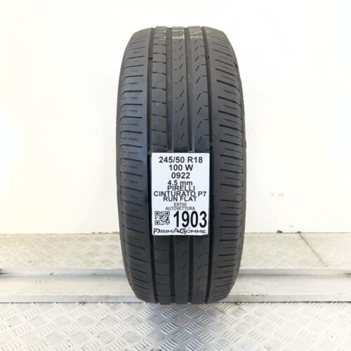 Pneumatico Usato 245 50 R18 100W Pirelli Cinturato P7 RunFlat Estivo