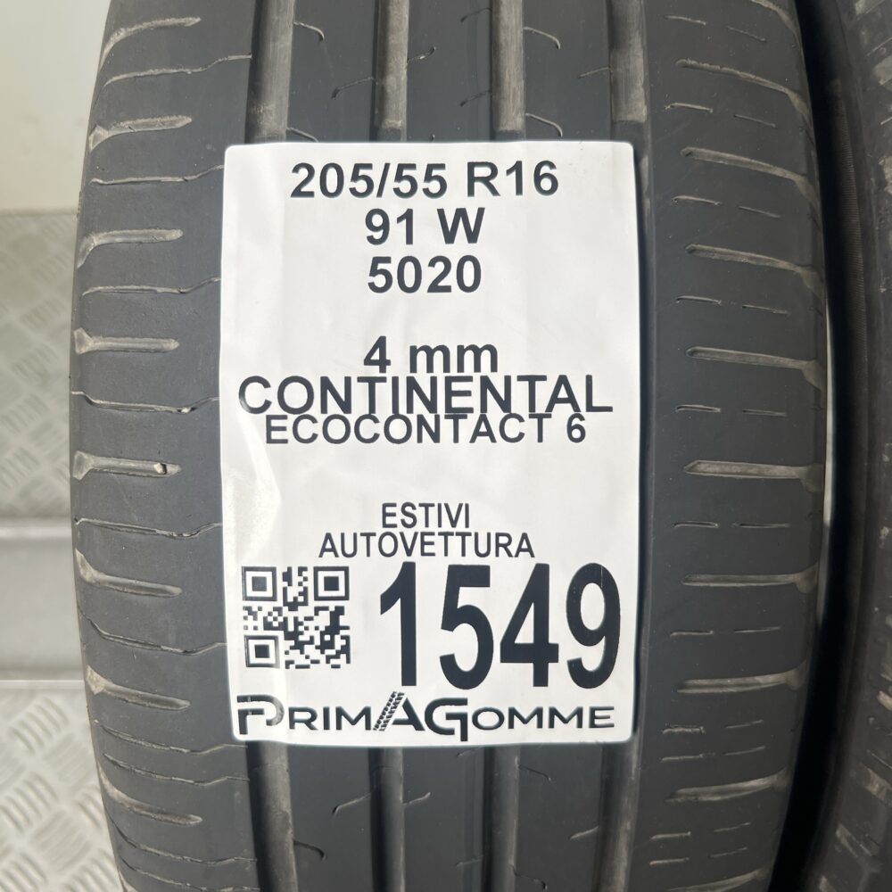 Gomme Usate 205 55 R16 91W Continental Ecocontact 6 Estive | Gomme Usate | PrimaGomme.it Gomme Usate 205 55 R16 91W Continental Ecocontact 6 Estive - immagine 2