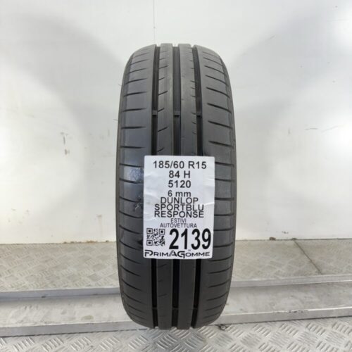 Pneumatico Usato 185 60 R15 84H Dunlop Sport Blu Response 86% Estivo