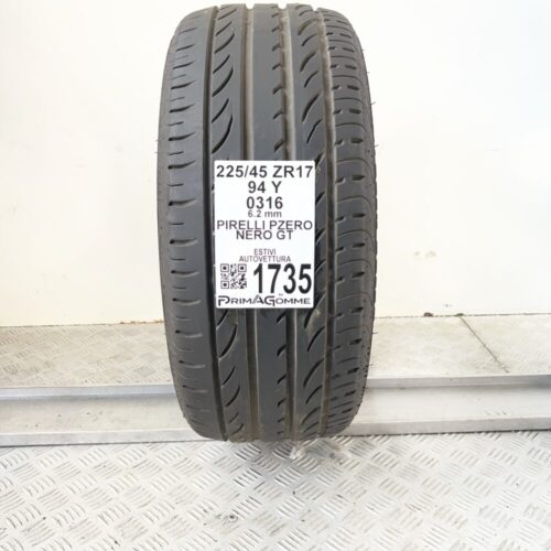 Pneumatico Usato 225 45 ZR17 94Y Pirelli Pzero Nero GT 89% Estivo
