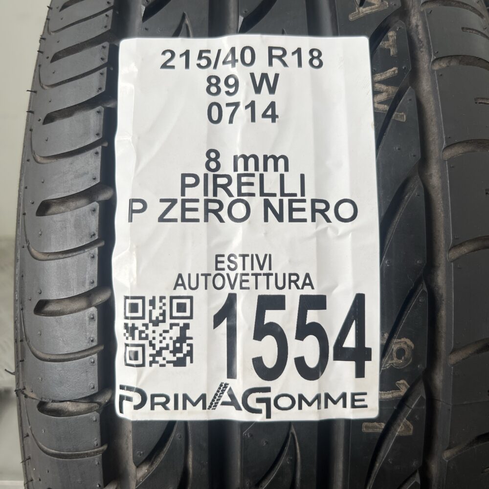 Gomme Usate 215 40 R18 89W Pirelli P Zero Nero 100% Estive | Gomme Usate | PrimaGomme.it Gomme Usate 215 40 R18 89W Pirelli P Zero Nero 100% Estive - immagine 2